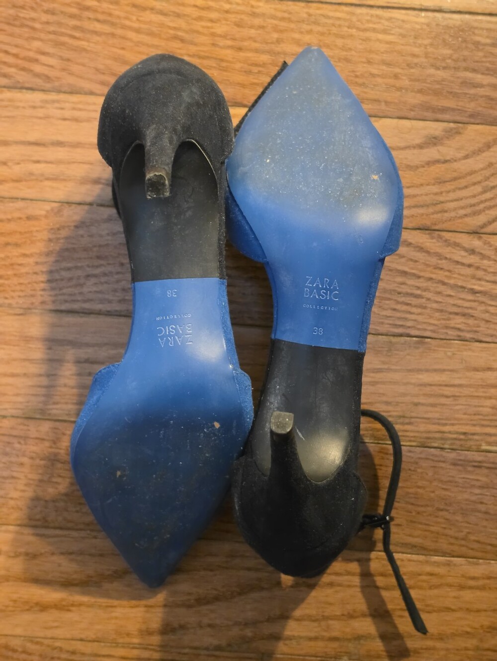 Zara Basic Blue Colorblock Ankle Strap D'Orsay Pumps - 38 / 7.5 - Picture 4 of 5